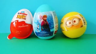 Kinder Surprise Eggs Minion Surprise Egg Kinder Joy Frozen Surprise Eggs Kinderägg [upl. by Hawley]