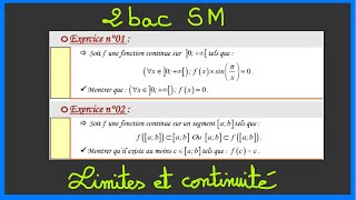 Exercice 1 limites et continuité 2bac sm bac 2025 [upl. by Lainahtan]