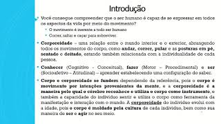 Corporeidade  introdução ao movimento humano [upl. by Inoy]