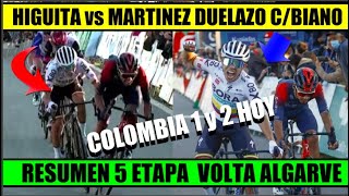 Sergio HIGUITA y Daniel MARTINEZ 1 y 2 de COLOMBIA VUELTA ALGARVE 2022 RESUMEN 5 ETAPA [upl. by Euqinamod]