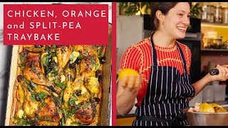 Chicken date orange and splitpea traybake [upl. by Shel]