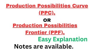 production possibility curve PPC  production possibility Frontier PPF [upl. by Pirnot]