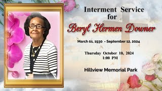 Interment service for Beryl Hermen Downer [upl. by Willamina]