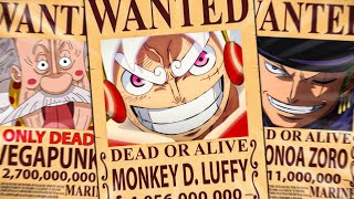 Straw Hats BOUNTIES After Egghead First ONLY DEAD Bounty [upl. by Wedurn]