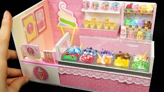 DIY Miniature Realistic Board shop 40  Cone Ice Cream shop decor  Gelato [upl. by Okomom]