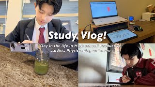 High School Study Vlog💻🥽 Day in my life exam studies physics labs productivity and more [upl. by Ivette276]