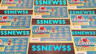 BRAND NEW SCRATCHER I Heart California 1 California Lottery Scratcher [upl. by Nylirac]