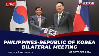 PhilippinesRepublic of Korea Bilateral Meeting 10072024 [upl. by Karyl]