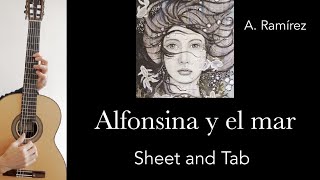 Alfonsina y el mar A Ramirez Guitar arrangement tutorial with sheet and tab [upl. by Way170]