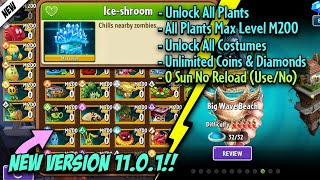 Plants Vs Zombies 2 Unlock All Plants Max Level M200 1101 0 Sun No Reload Unlimited Diamond  PvZ2 [upl. by Margaret703]