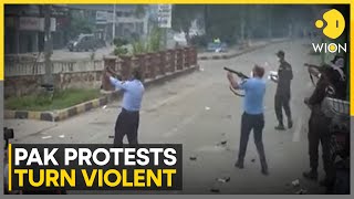 Pak Protests Turn Violent 80 Police Personnel Injured in Clashes With PTI Supporters  WION [upl. by Amsed]