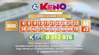 Tirage du midi Keno gagnant à vie® du 06 novembre 2021  Résultat officiel  FDJ [upl. by O'Brien]