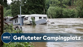 HOCHWASSER AUF DEM CAMPINGPLATZ So hat es Camper an der Wupper kalt erwischt [upl. by Venditti]