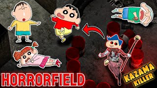 Shinchan vs kazama became killer in horrorfield 😱🔥  Shinchan playing Horrorfield 😂  funny game [upl. by Kalbli]