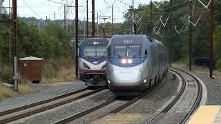 Acela and Regional Race at Bowie MD [upl. by Helbonna]