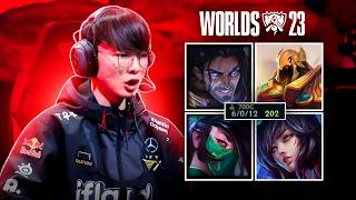 Everything FAKER did at WORLDS 2023  FAKERs 4th TROPHY 🏆 Highlights [upl. by Azal]