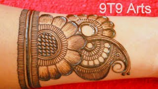 Very Easy and Stylish Front Hand Arabic Mehndi Design for Karwa Chauth 2023  Mehandi ka Design [upl. by Nylatsirhc]