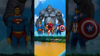 hulk helps iron man super man captain america destroy king kong shorts [upl. by Garratt]