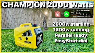 CHAMPION 2000w Dual Fuel Inverter Generator Review and Load Test [upl. by Cecily423]