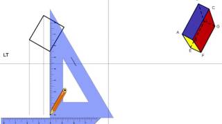 Proiezioni ortogonali di un parallelepipedo inclinato di 30° rispetto al PO [upl. by Braunstein]