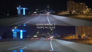 Garmin Dash Cam Mini 2 vs Viofo A119 V3 Night [upl. by Aohsoj]