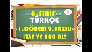 6Sınıf Türkçe 1Dönem 2Yazılı Hazırlık 1Yardımcı Öğretmen [upl. by Hercules]