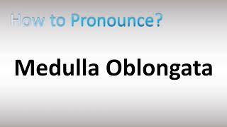 How to Pronounce Medulla Oblongata [upl. by Ramahs]