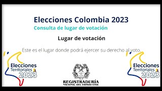 Consultar puesto o lugar de votación elecciones territoriales octubre 2023 [upl. by Lynnworth]