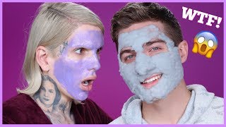 TESTING CRAZY WEIRD AF FACE MASKS w MY BOYFRIEND [upl. by Airetak]