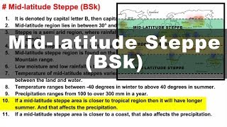 Koppen Scheme  Mid latitude Steppe BSk  UPSC IAS Geography [upl. by Ardnua687]