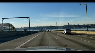 Dec 5 2020 I90 floating bridge through the tunnels amp across Lake Washington on a Beautiful Day [upl. by Nolrac]