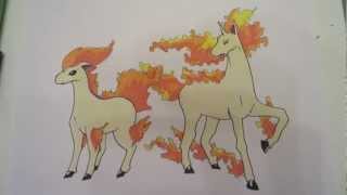 How to draw Pokemon No77 Ponyta No78 Rapidash [upl. by Scheers943]