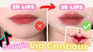 2D Lips to 3D Lips How to Make Lips Look POUTIER Easy Step by Step Douyin Lip Contouring Tutorial [upl. by Eiznik]