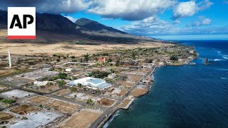 Drone video shows progress thats been made in Hawaii wildfire burn zone [upl. by Massingill]