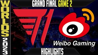 T1 vs WBG Highlights Game 2  S13 Worlds 2023 GRAND FINAL  T1 vs Weibo Gaming G2 [upl. by Enovahs291]