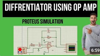 Differentiator using Opamp SimulationAll about ElectronicsAnalog electronicssimulation protius [upl. by Franciska]