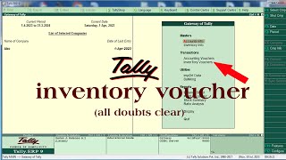 inventory vouchers in tally erp 9  tally erp 9  inventory vouchers in tally erp 9 in hindi  tally [upl. by Loferski]