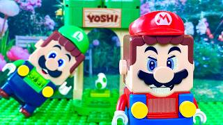 Luigi’s obsessed with Yoshi Mario hates it 😡🟢 Lego Mario stories legomario [upl. by Hodess270]