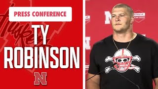 Nebraska Football DL Ty Robinson following 3124 loss vs Illinois [upl. by Ecinrev]