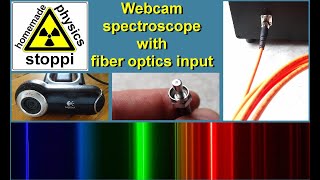 homemade webcam spectroscope with fiber optics input  Webcam Spektroskop mit Lichtleiter [upl. by Carny]