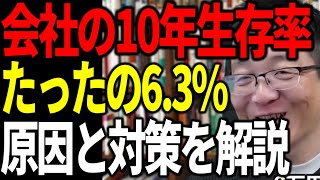 会社の10年生存率はたったの63 企業が生き残れない原因と対策を解説します [upl. by Layla]