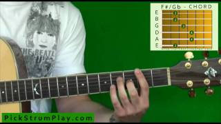 How to Play an F Sharp  G Flat Major Chord on Guitar [upl. by Eniortna]