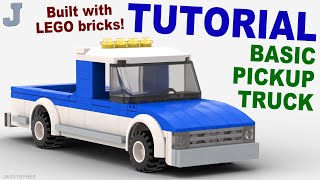 How to Build a Basic LEGO Pickup Truck TUTORIAL [upl. by Snow99]