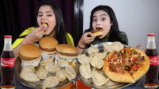 Paneer Momos Pizza and Burger Eating Challenge  All Items Finished in Minutes  Food Challenge [upl. by Bouldon911]