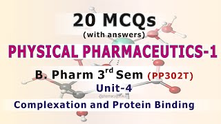 Physical Pharmaceutics 1 MCQs Unit 4 BP302T B Pharm 3rd Sem 2nd Year [upl. by Ahpla]