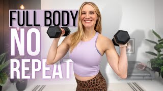 15min Lean Full Body Dumbbell Workout  NO REPEAT [upl. by Varden]