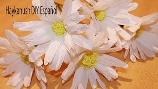 Como Hacer Flores de Papel Crepe Margaritas [upl. by Eedissac]