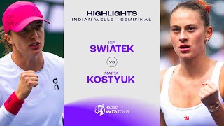 Iga Swiatek vs Marta Kostyuk  2024 Indian Wells Semifinal  WTA Match Highlights [upl. by Mil255]