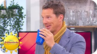 English version Bierpong mit Benedict Cumberbatch amp Elizabeth Olsen  SAT1 Frühstücksfernsehen [upl. by Yeh]