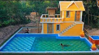 Full Video  120 Days Building Underground twostory House with Gym room amp Swimming Pool [upl. by Marinna]